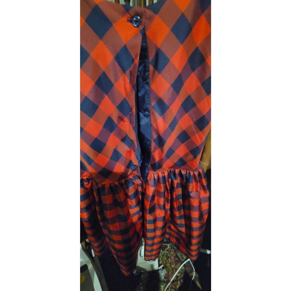 Cat & Jack Girls XL 16/18 Taffeta Holiday Dress Red Navy Blue Plaid Check Tulle - Picture 5 of 8